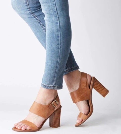 Castro cognac leather high heel sandals online